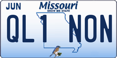 MO license plate QL1N0N