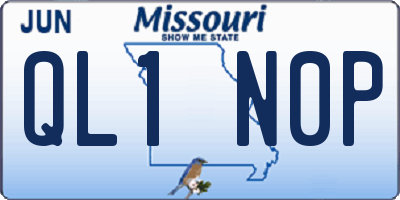 MO license plate QL1N0P