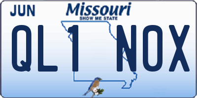 MO license plate QL1N0X