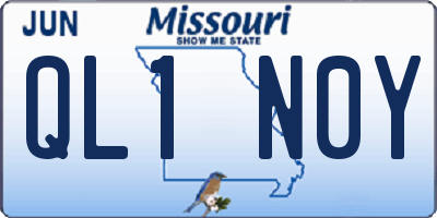 MO license plate QL1N0Y