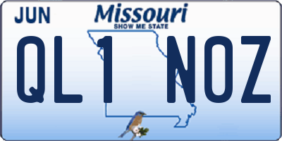 MO license plate QL1N0Z
