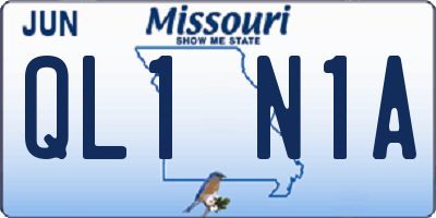 MO license plate QL1N1A