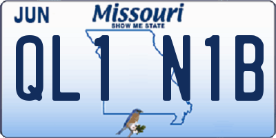 MO license plate QL1N1B