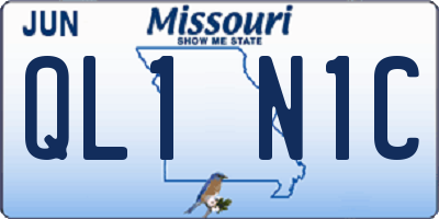 MO license plate QL1N1C