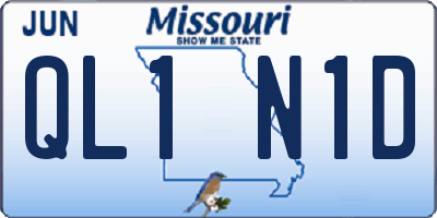 MO license plate QL1N1D
