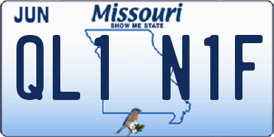 MO license plate QL1N1F