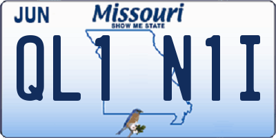 MO license plate QL1N1I