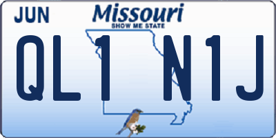 MO license plate QL1N1J