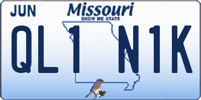 MO license plate QL1N1K