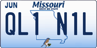 MO license plate QL1N1L