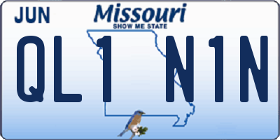 MO license plate QL1N1N