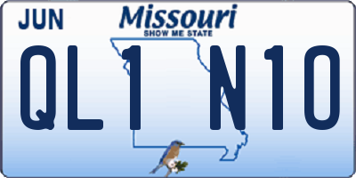 MO license plate QL1N1O