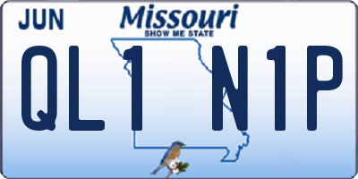 MO license plate QL1N1P