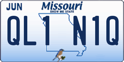 MO license plate QL1N1Q