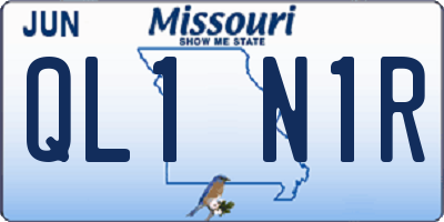 MO license plate QL1N1R