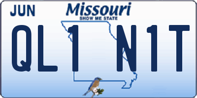 MO license plate QL1N1T