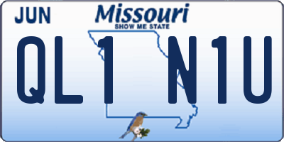 MO license plate QL1N1U