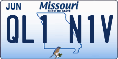 MO license plate QL1N1V