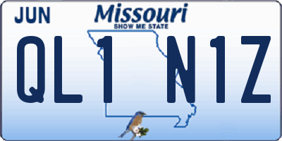 MO license plate QL1N1Z