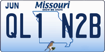 MO license plate QL1N2B