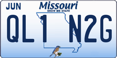 MO license plate QL1N2G