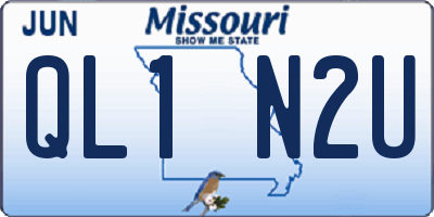 MO license plate QL1N2U