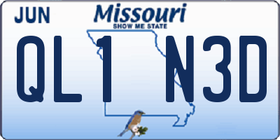 MO license plate QL1N3D