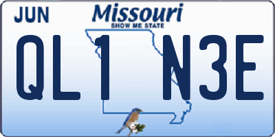 MO license plate QL1N3E