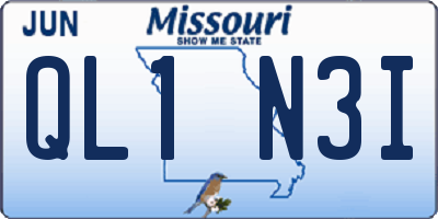 MO license plate QL1N3I