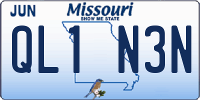 MO license plate QL1N3N