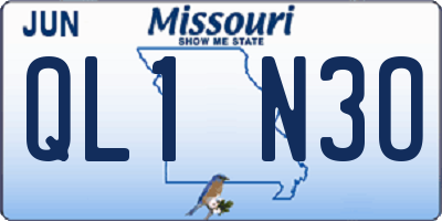 MO license plate QL1N3O