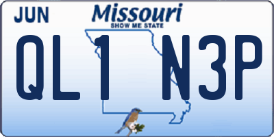 MO license plate QL1N3P