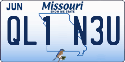MO license plate QL1N3U