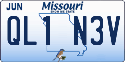 MO license plate QL1N3V