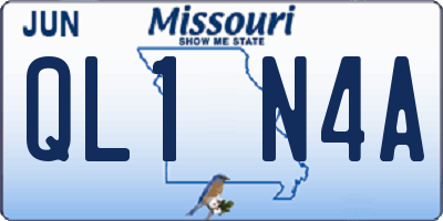 MO license plate QL1N4A