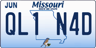 MO license plate QL1N4D