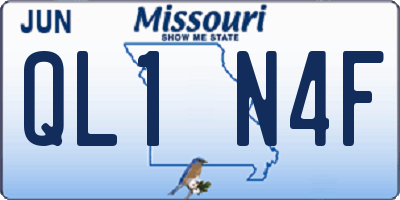 MO license plate QL1N4F