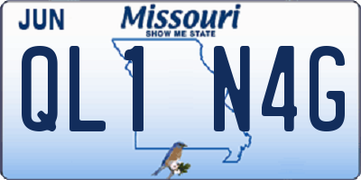 MO license plate QL1N4G