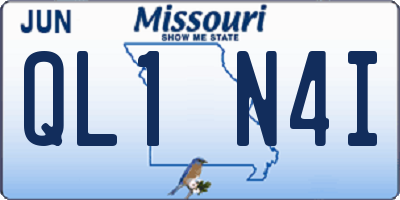 MO license plate QL1N4I