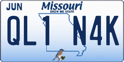 MO license plate QL1N4K