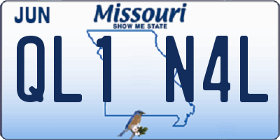 MO license plate QL1N4L