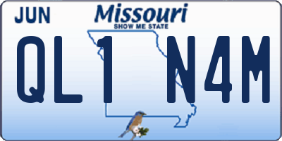 MO license plate QL1N4M