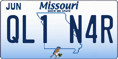 MO license plate QL1N4R