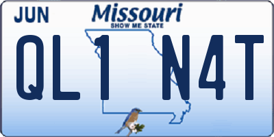MO license plate QL1N4T