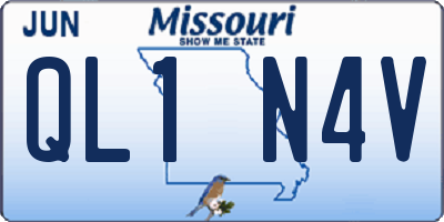 MO license plate QL1N4V