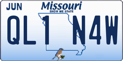 MO license plate QL1N4W
