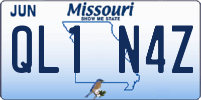 MO license plate QL1N4Z