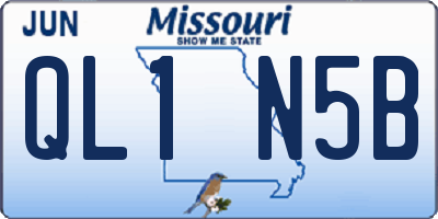 MO license plate QL1N5B