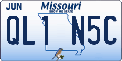MO license plate QL1N5C