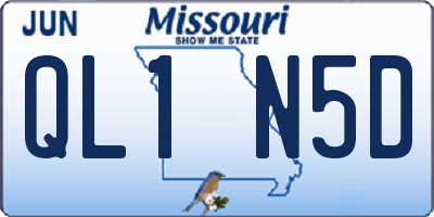 MO license plate QL1N5D